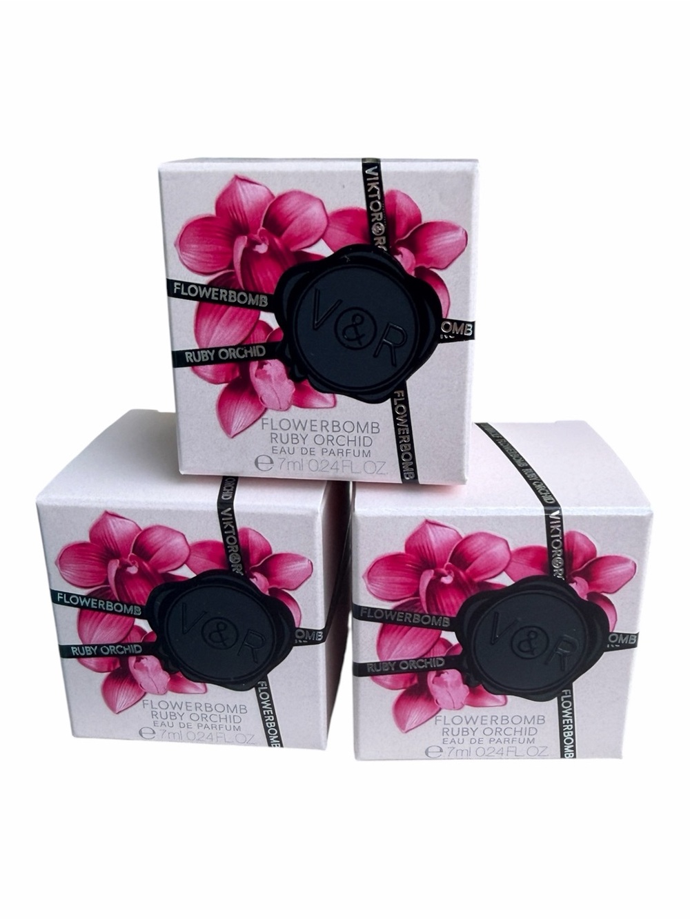 Lot of 3 Viktor & Rolf Flowerbomb Ruby Orchid Mini Dabber EDP 7ml New In Box